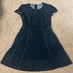 Draper James Dark Blue Denim Midi Dress